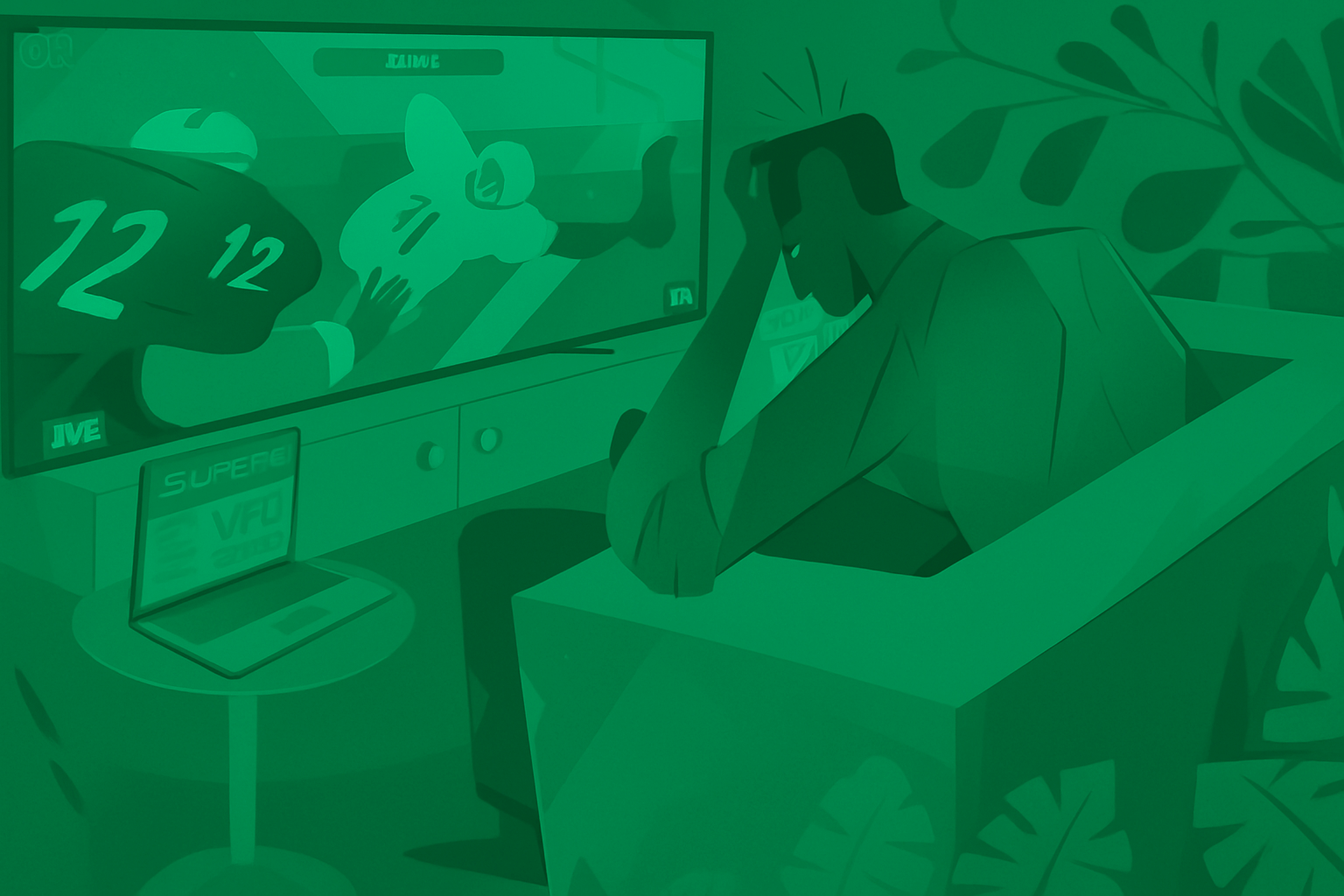 Betting frustration illustration