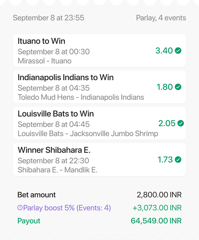 Parimatch Winning Slip